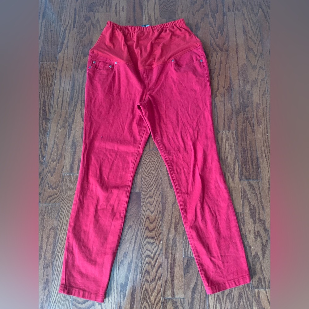 Baccini Maternity Red Jeans Size L